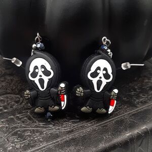 Ghost Face Silicone Drop Earrings